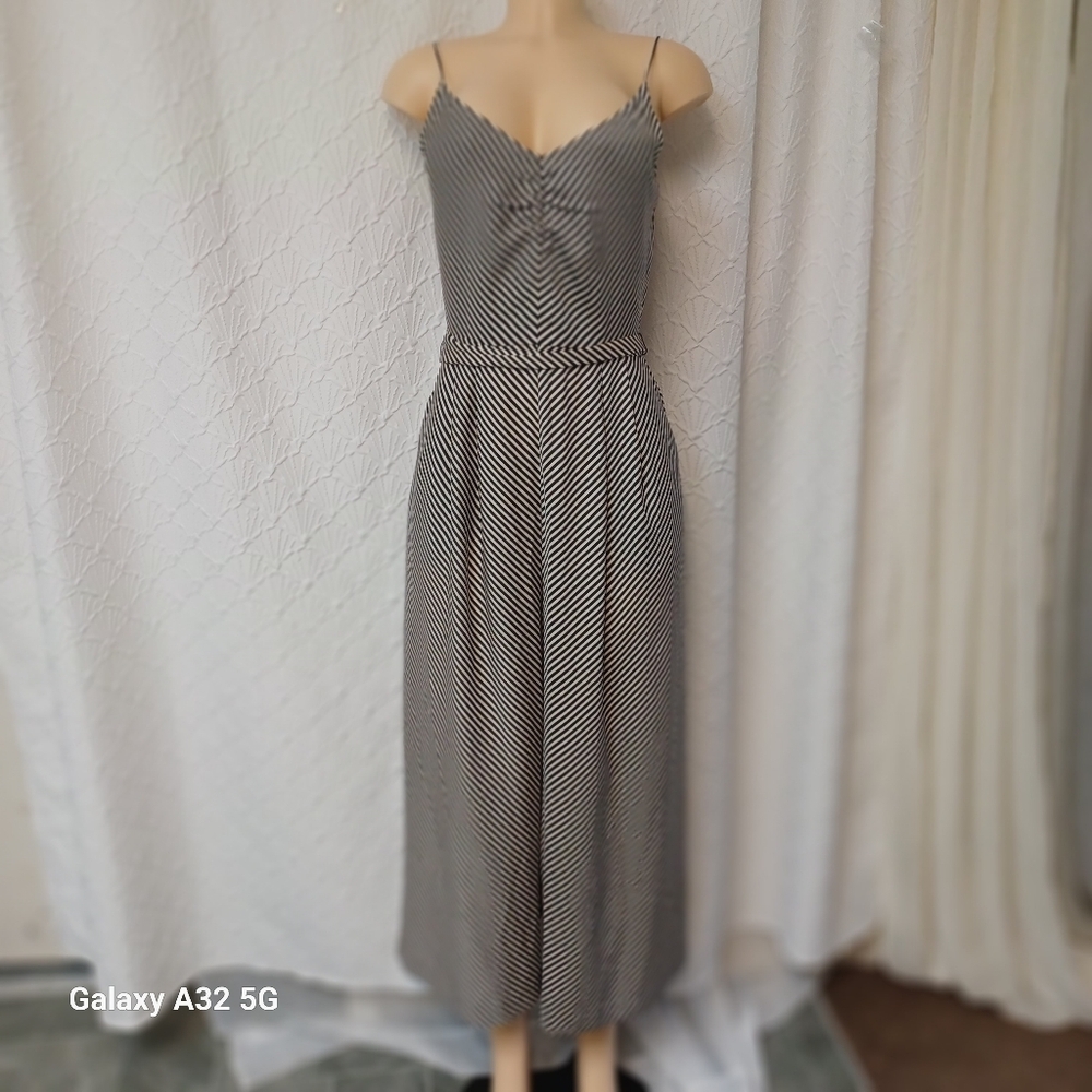 H&M Monochrome Striped Jumpsuit Women Size S